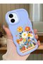 Samsung Galaxy A06 Compatible Case Camera Protective Blue Silicone Lover Couple Phone Case Floral Case