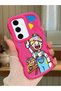 Samsung Galaxy S24 Fe Compatible Case Camera Protective Red Silicone Lover Couple Phone Case Cartoon Pattern