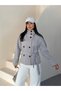 Women's Stand Collar Belted Short Epaulet Cashmere Coat - 2