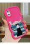 iPhone XS Compatible Case Camera Protector Red Silicone Lover Couple Phone Case Dog Pattern