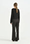Ironed Trousers with Ribbed Cuffs - Black - 4