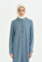 Plus Size Brooch Detailed Tencel Tunic - Ice - 2