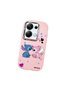 Redmi Note 13 Pro 4g Compatible Case Camera Protective Pink Stitch Patterned Silicone Couple Phone Case - 3