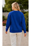 Women's Lavender Flower Printed Round Neck Casual Basic Sweathirt - 2