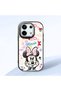Poco X6 5g Compatible Case Camera Protector Black Minnie Patterned Silicone Lover Couple Phone Case