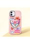 iPhone 12 Compatible Case Camera Protector Pink Heart Pattern Silicone Lover Couple Phone Case