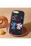 iPhone 8 Plus Compatible Case Camera Protector Black Stitch Pattern Silicone Lover Couple Phone Case - 2