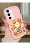 Samsung Galaxy S24 Fe Compatible Case Camera Protective Pink Silicone Lover Couple Phone Case Floral Case