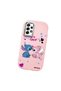 Samsung Galaxy A52 Compatible Case Camera Protective Pink Stitch Patterned Silicone Beloved Couple Phone Case - 3