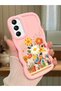 Samsung Galaxy A24 Compatible Case Camera Protective Pink Silicone Lover Couple Phone Case Floral Case