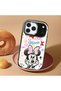iPhone 17/18 Pro Max Compatible Case Camera Protector Black Minnie Pattern Silicone Couple Phone Case - 2