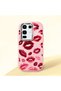 Infinix Note 50 Compatible Case Camera Protective Pink Kiss Patterned Silicone Lover Couple Phone Case