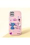 Samsung Galaxy M12 Compatible Case Camera Protector Pink Stitch Patterned Silicone Lover Couple Phone Case