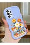Samsung Galaxy A23 Compatible Case Camera Protector Blue Silicone Lover Couple Phone Case Floral Case