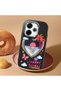 Redmi 13 Compatible Case Camera Protector Black Heart Patterned Silicone Lover Couple Phone Case - 2