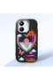 Redmi 13C Compatible Case Camera Protector Black Heart Patterned Silicone Lover Couple Phone Case