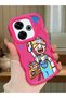 Redmi 13X Compatible Case Camera Protector Red Silicone Lover Couple Phone Case Cartoon Pattern