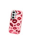 Samsung Galaxy S25 Compatible Case Camera Protective Pink Kiss Pattern Silicone Lover Couple Phone Case - 3