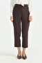Pipe Leg Viscose Trousers - Brown - 2