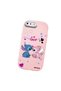 iPhone 8 Plus Compatible Case Camera Protector Pink Stitch Pattern Silicone Lover Couple Phone Case - 3