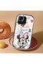 Redmi 10C Compatible Case Camera Protector Black Minnie Patterned Silicone Lover Couple Phone Case - 2