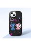 iPhone 14 Compatible Case Camera Protector Black Stitch Pattern Silicone Lover Couple Phone Case