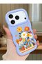 iPhone 17/18 Pro Compatible Case Camera Protector Blue Silicone Couple Phone Case Floral Case