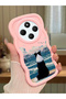 Redmi 14C Compatible Case Camera Protector Pink Silicone Couple Phone Case Dog Pattern