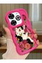 Infinix Smart 8 Plus Compatible Case Camera Protector Red Silicone Couple Phone Case Cat Case