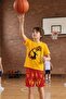 Boys Basketball Printed T-Shirt and Shorts 2-Piece Set – Yellow Red - 5