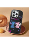 iPhone 16 Pro Compatible Case Camera Protector Black Stitch Pattern Silicone Couple Phone Case - 2