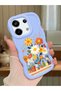 Poco X6 5g Compatible Case Camera Protector Blue Silicone Couple Phone Case Floral Case