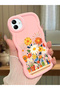 Samsung Galaxy M13 Compatible Case Camera Protective Pink Silicone Lover Couple Phone Case Floral Case