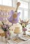Retro Matte Lilac Guitar Balloon Stand Set |   Transparent 7-Piece Stand + Retro Matte Lilac Guitar Foil Balloon + 7 Latex Balloons - 4