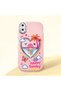 iPhone XS Max Compatible Case Camera Protector Pink Heart Pattern Silicone Lover Couple Phone Case