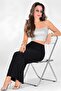 Black Stone Accessory Detailed Maxi Pencil Skirt |   Body-Hugging, High-Waisted, Elasticated Waistband - 3
