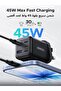 يوجرين شاحن USB 45 واط من زابيكس، قابس شحن سريع بـ5 منافذ غان 4 × نوع سي ومنفذ USB-A لموبايل ايفون 1 - 4