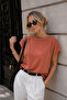 Women's Tile Stone Detailed Short Sleeve Viscose Blouse - 3