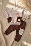 Nova Soft Cotton Gray Pocketed Baby Top and Bottom Set - 100% Cotton Sweatshirt and Sweatpants Combination - 5