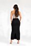 Black Stone Accessory Detailed Maxi Pencil Skirt |   Body-Hugging, High-Waisted, Elasticated Waistband - 2