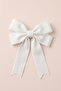 White Cotton Bowknot Girls' Automatic Buckle