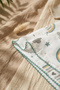 Green Forest Patterned Cotton Muslin Baby Blanket with Piping and Embroidered Edges 90*90 cm - 3