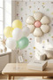 Papatya Matte Cream Retro Balloon Stand Set |   Transparent 7-Piece Stand + Daisy Foil Balloon + 7 Latex Balloons
