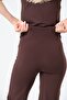 Maternity Flexible Adjustable Waist Wide Leg Soft Touch Pants Aci Brown - 7