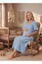 New Season Indigo Muslin Fabric 100% Soft Textured Maternity Nightgown - 2