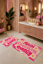 Pink Yellow Main Character Energy Written Bath Mat Set of 2 - 5