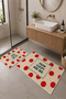 White Red Lucky You Are Here Written Bath Mat Set of 2 - 2