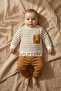 Wild Lion Striped 2-Piece Baby Boy Set - 100% Cotton Modern Safari Design