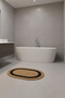 Striped Oval Bath Mat |   Washable Modern Floor Mat |   4 Color Options | 60X100Cm - 2
