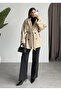 Taş Oversize Low Shoulder Short Trench Coat - 9580
